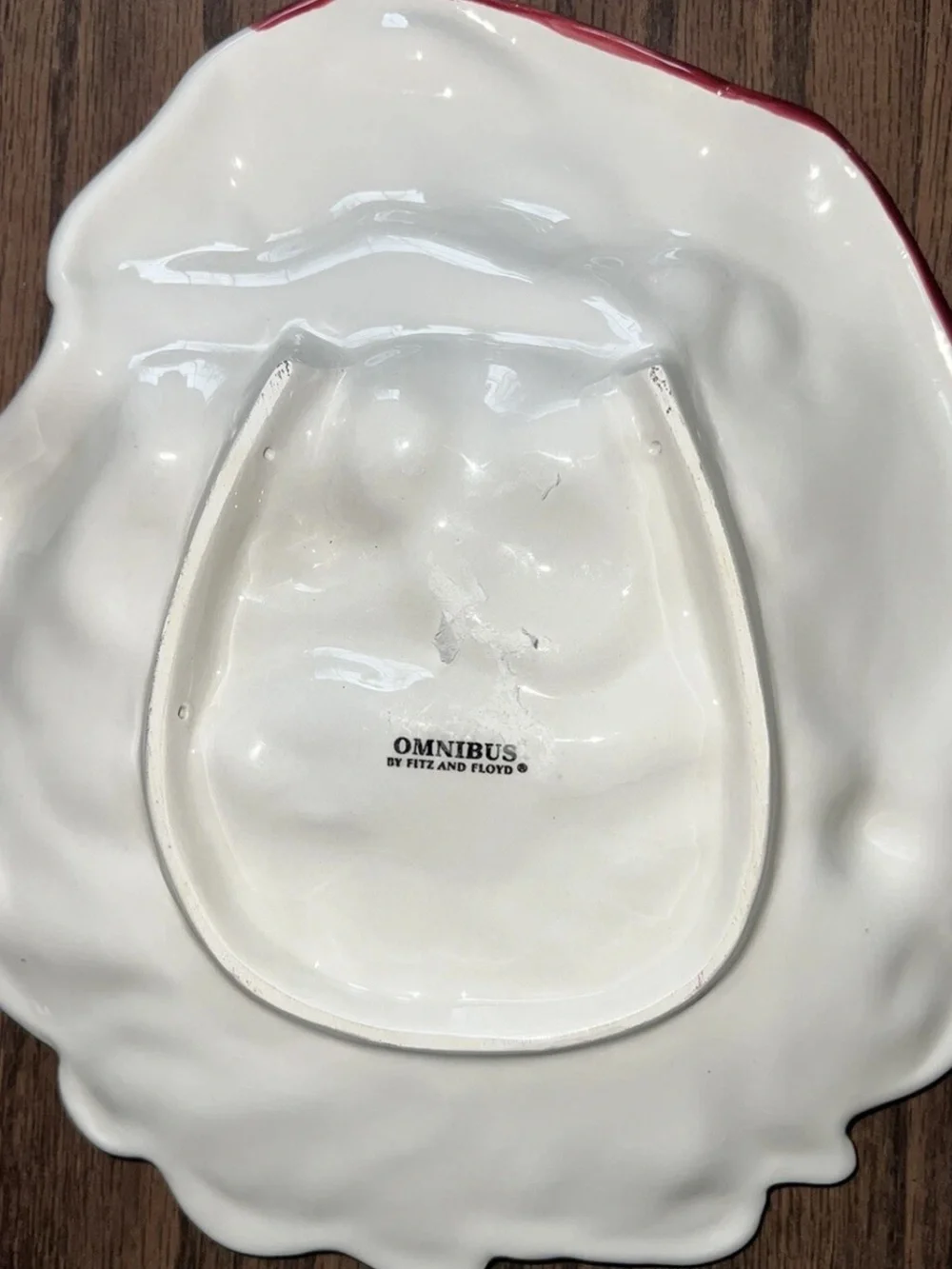 Vintage Fitz and Floyd Holiday Santa Face Ceramic Canape Serving Plate